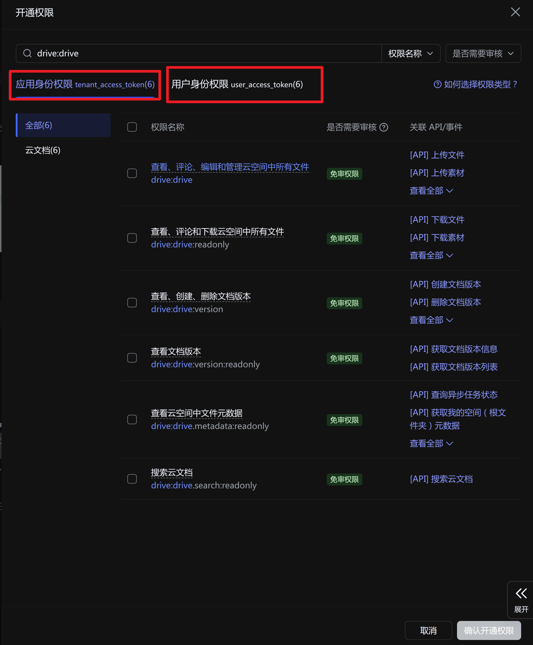 权限列表